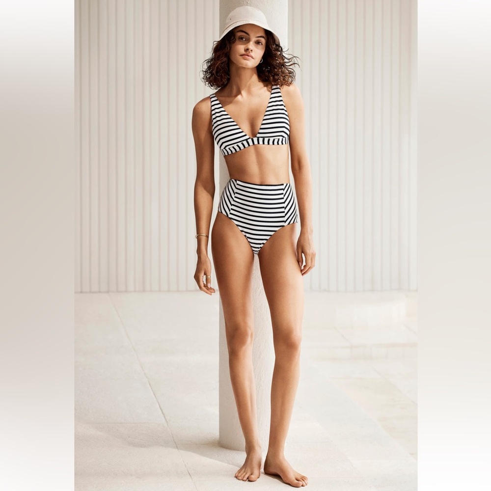 Sea Level Amalfi Panelled longline triangle top and high waist bottom